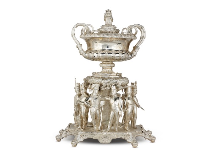 Regimental silver centrepiece of the King's German Legion. Copyright National Army Museum.