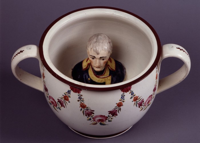 Chamberpot with head of Napoleon. Royal Pavilion & Museums, Brighton & Hove, Image released under CC-BY-NC-SA licence.