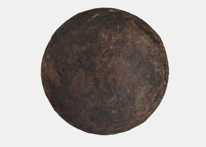 Cannonball Fired at Waterloo. Copyright National Army Museum.