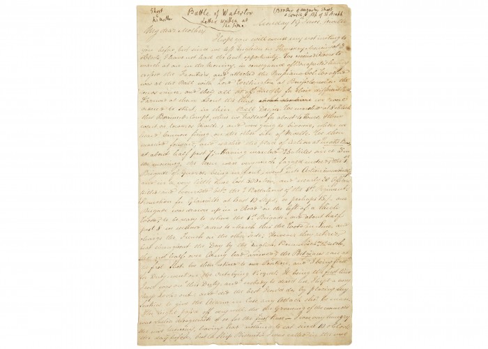 Letter written by Ensign Charles Short. Private collection.