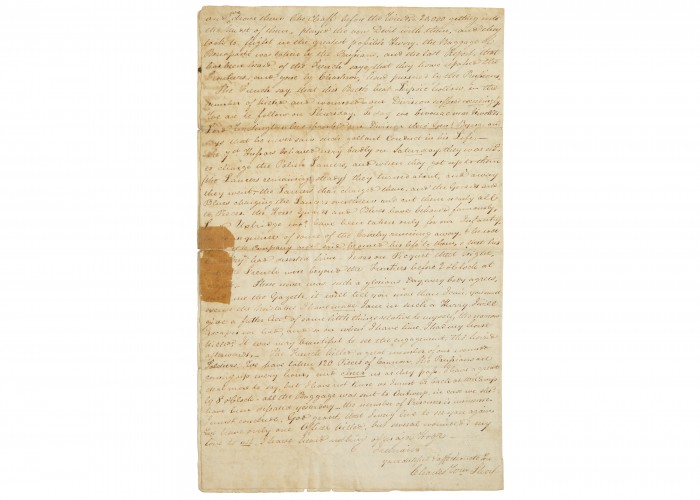 Letter written by Ensign Charles Short. Private collection.