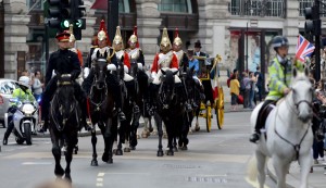 The Household Cavalry march in the procession of the New Waterloo Dispatch. Corporal Andy Reddy RLC
