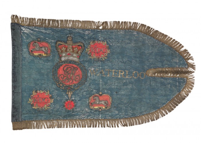 Standard of the King's Dragoon Guards carried at Waterloo. Copyright Firing Line Museum of the Welsh Soldier.