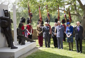 His Royal Highnesses The Prince of Wales unveils the magnificent new bronze sculpture featuring two British soldiers, by Vivienne Mallock, which was unveiled as a new memorial to all the British dead. Photographer: Sergeant Rupert Frere RLC