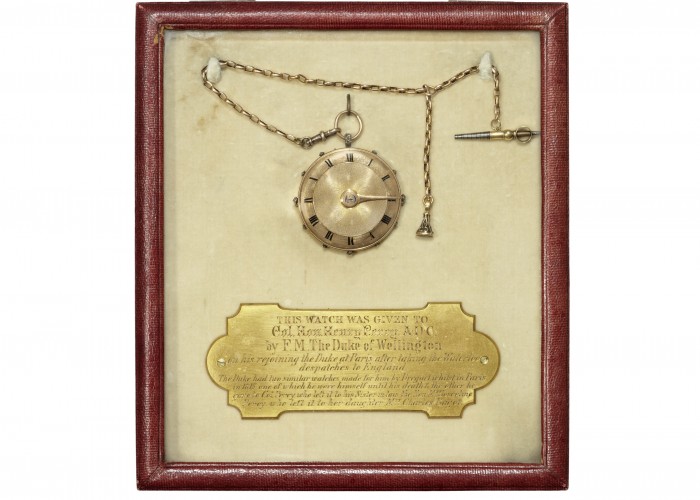 Pocket watch given to Major Henry Percy by the Duke of Wellington. Copyright Levens Hall.