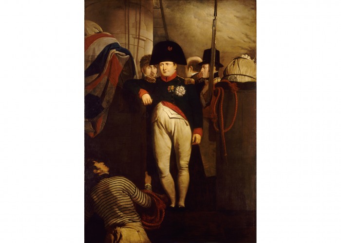 Napoleon Bonaparte on Board the 'Bellerophon' in Plymouth Sound. Copyright Royal Museums Greenwich.