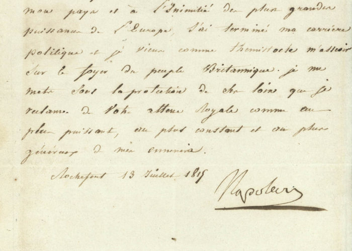 a hand written letter signed Napoleon