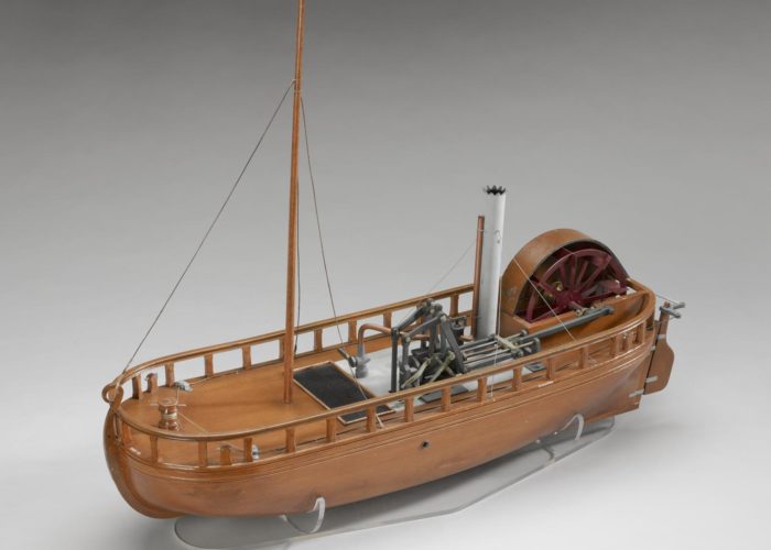 A small model of a steam ship used on the Clyde and Forth Canal