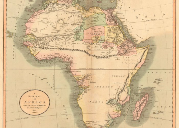 A colour map showing the European territories of Africa in 1805