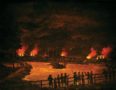 Figures by Chelsea Waterworks, London, observing the fires of the Gordon Riots, 7 June 1780