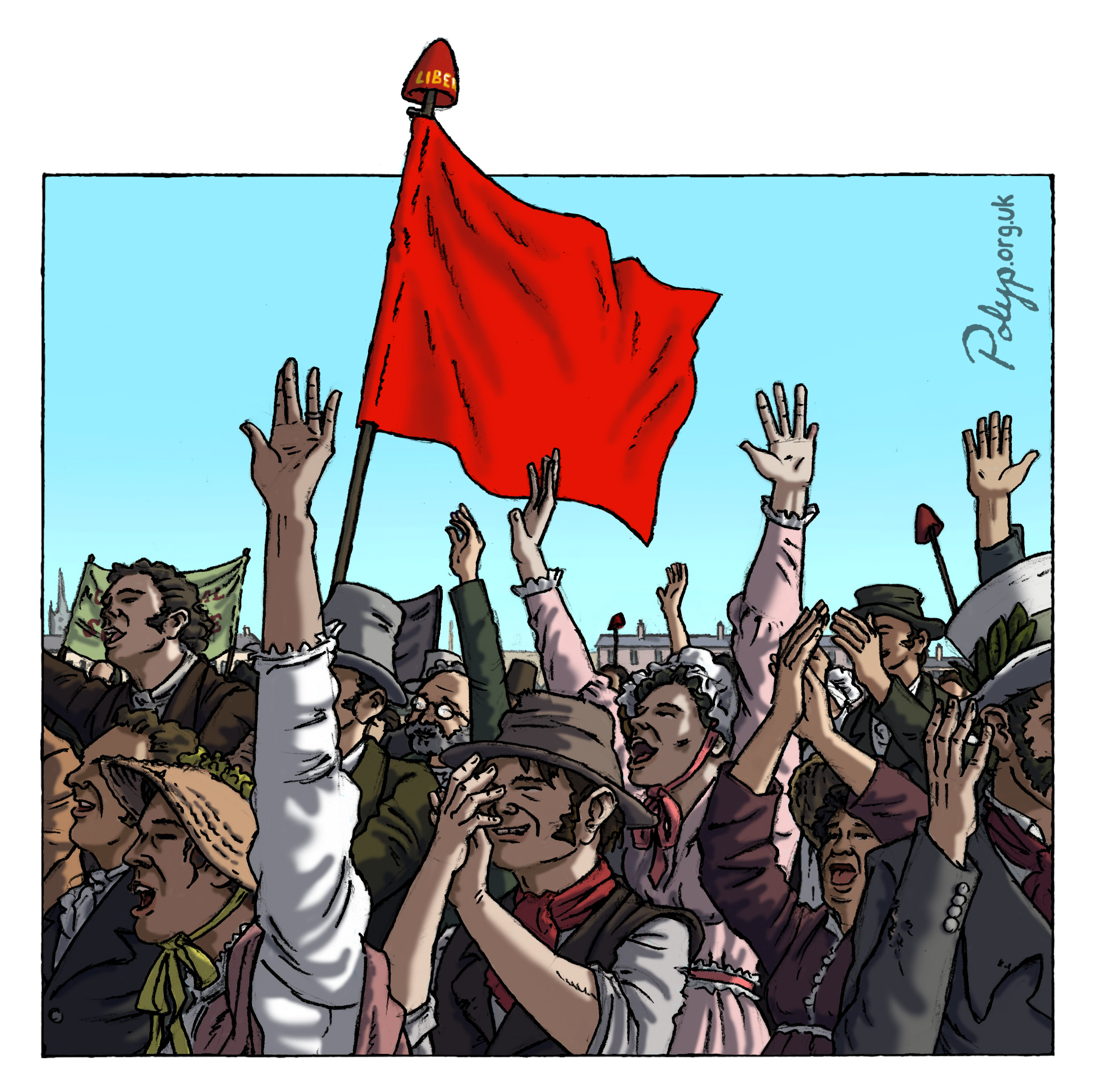 red flag with star in middle