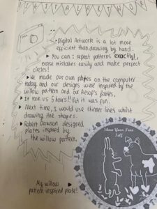 student's sketchbook page