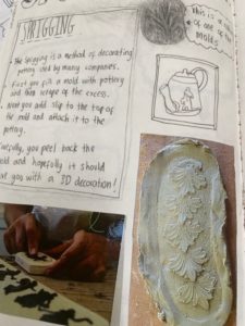 sketchbook page about ceramics technique
