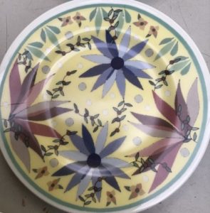 ceramic plate with floral transfer